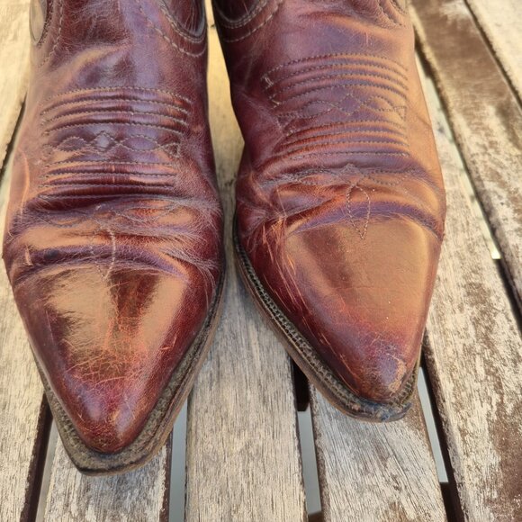 Boulet western cowboy boots, leather, handmade in Canada, Rare sz 5, Unisex - Picture 4 of 9